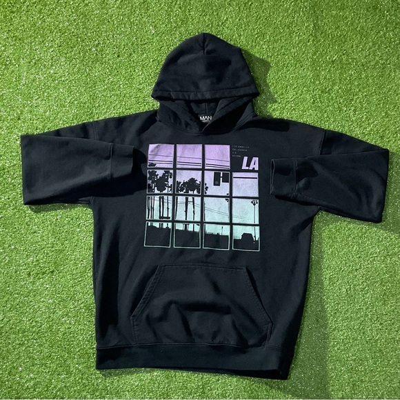 Boohooman Other - BoohooMan LA California Black Graphic Hoodie